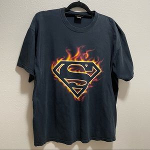 2003 Superman Flames T-shirt XL